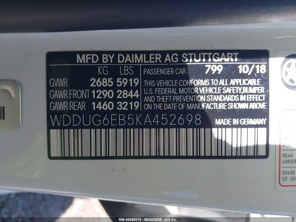 2019 MERCEDES-BENZ S 450 4MATIC