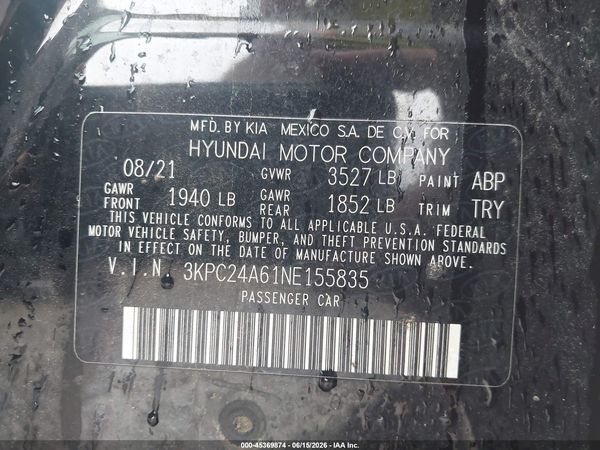 2022 HYUNDAI ACCENT SE