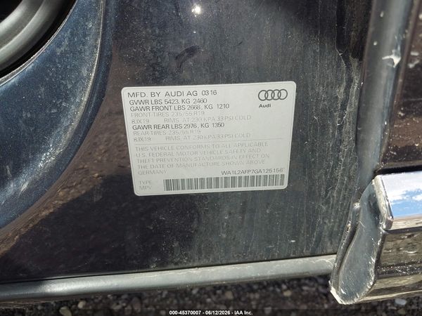 2016 AUDI Q5 2.0T PREMIUM