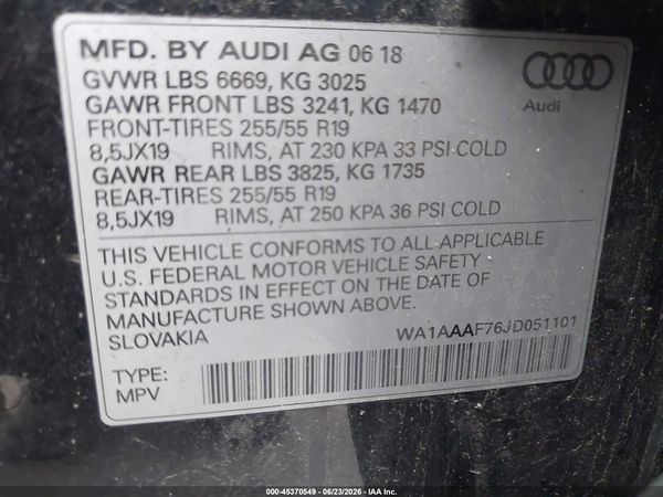 2018 AUDI Q7 3.0T PREMIUM