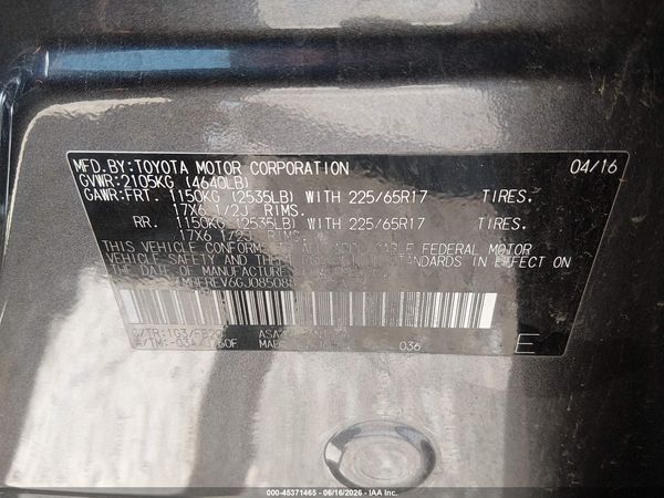 2016 TOYOTA RAV4 LE