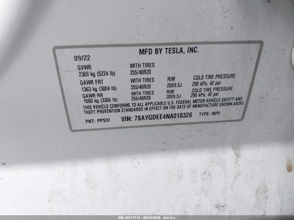 2022 TESLA MODEL Y