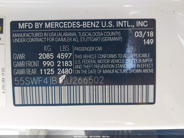 2018 MERCEDES-BENZ C 300 C300