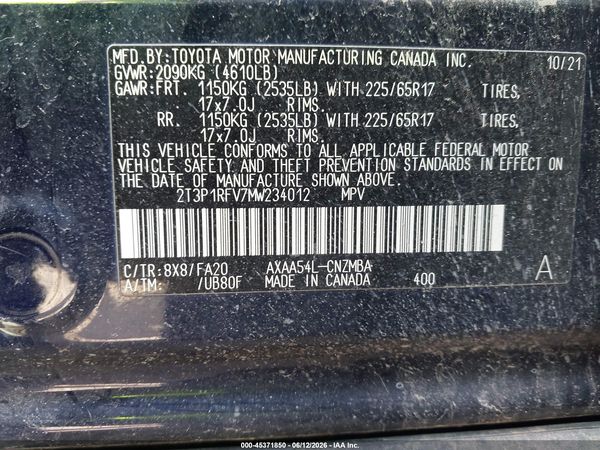2021 TOYOTA RAV4 XLE