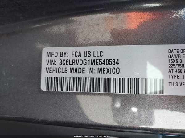 2021 RAM PROMASTER 2500 HIGH ROOF 159 WB