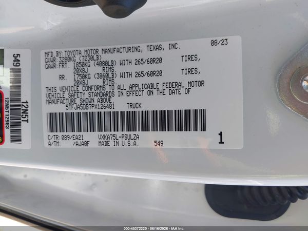 2023 TOYOTA TUNDRA LIMITED