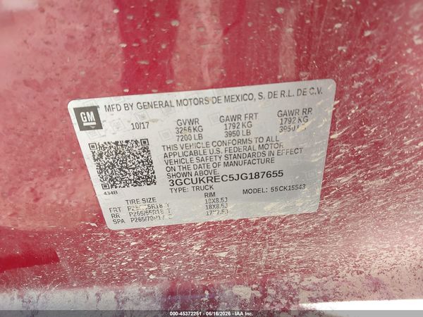 2018 CHEVROLET SILVERADO 1500 2LT — I9