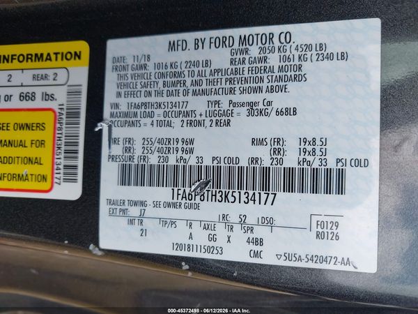 2019 FORD MUSTANG ECOBOOST