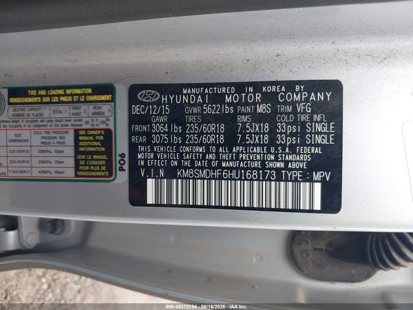 2017 HYUNDAI SANTA FE SE