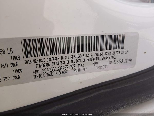 2019 DODGE GRAND CARAVAN SXT — I9