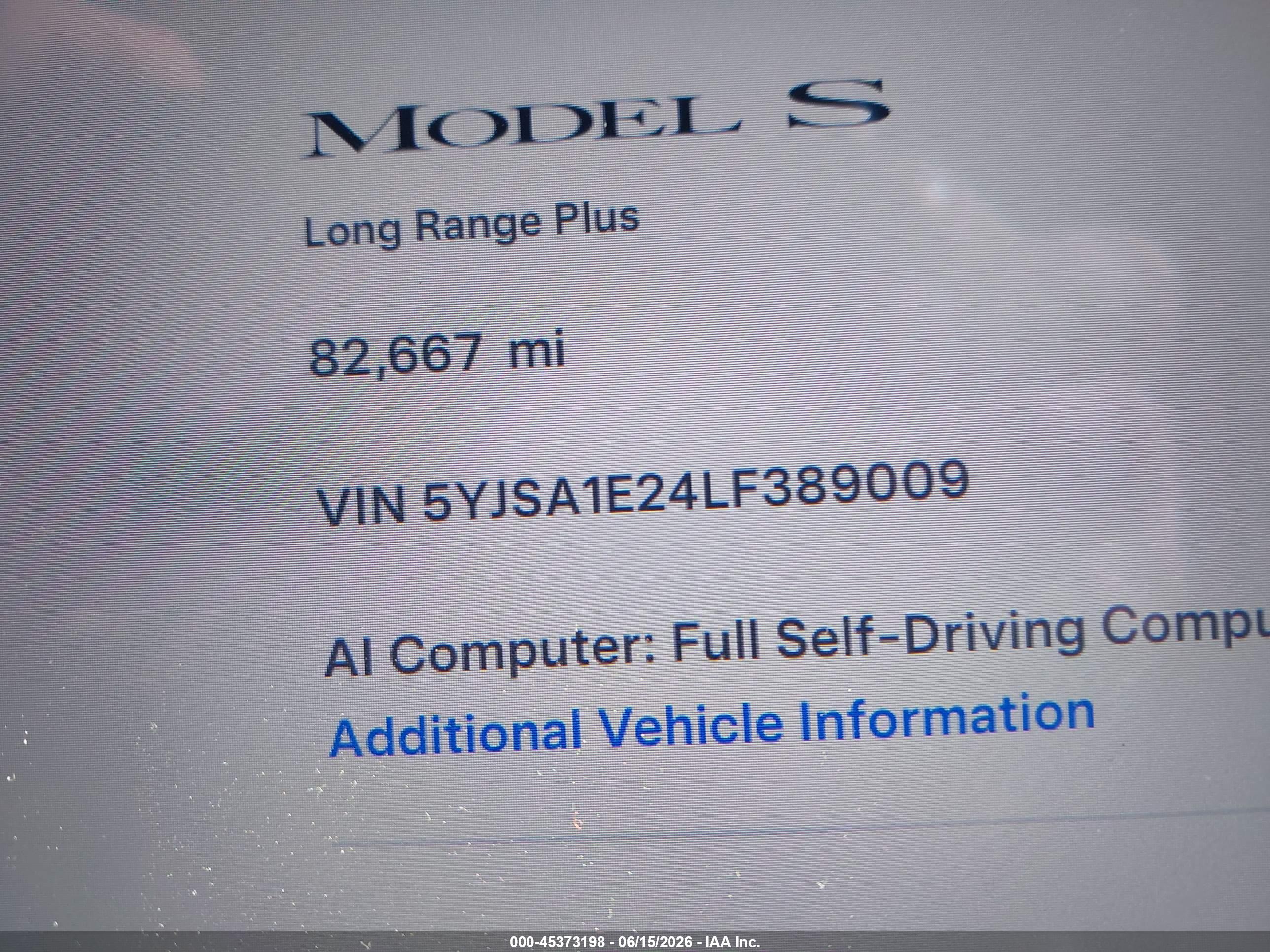 2020 TESLA MODEL S