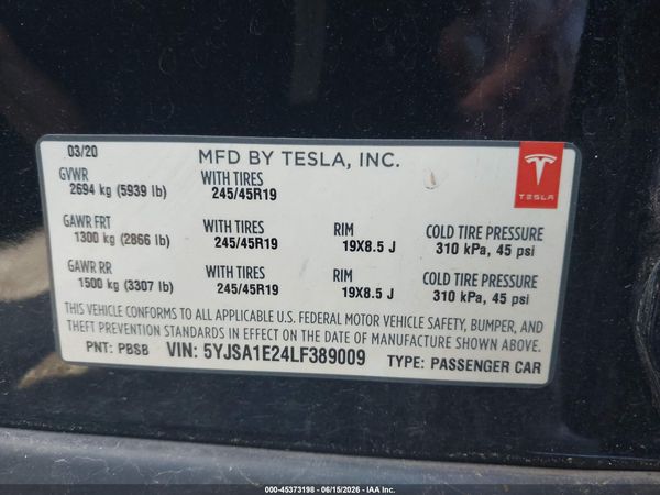 2020 TESLA MODEL S