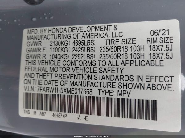2021 HONDA CR-V 2WD EX