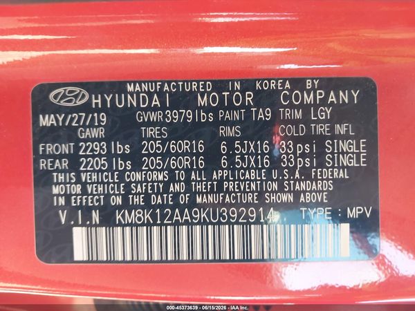 2019 HYUNDAI KONA SE