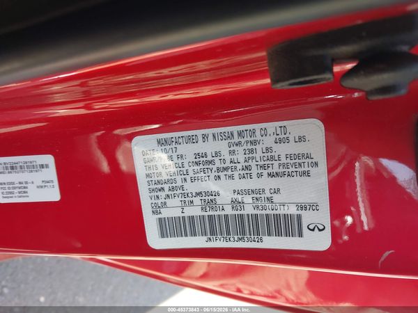 2018 INFINITI Q60 3.0T RED SPORT 400