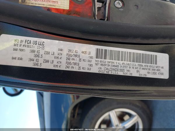 2016 JEEP COMPASS LATITUDE