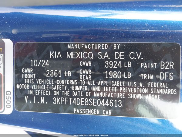 2025 KIA K4 LXS