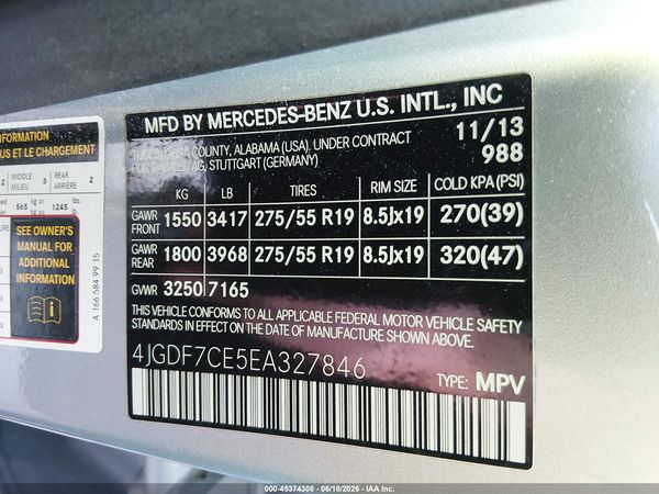 2014 MERCEDES-BENZ GL 450 4MATIC