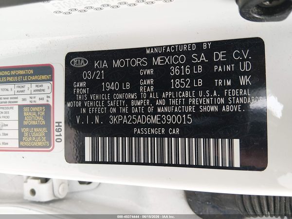 2021 KIA RIO 5-DOOR S
