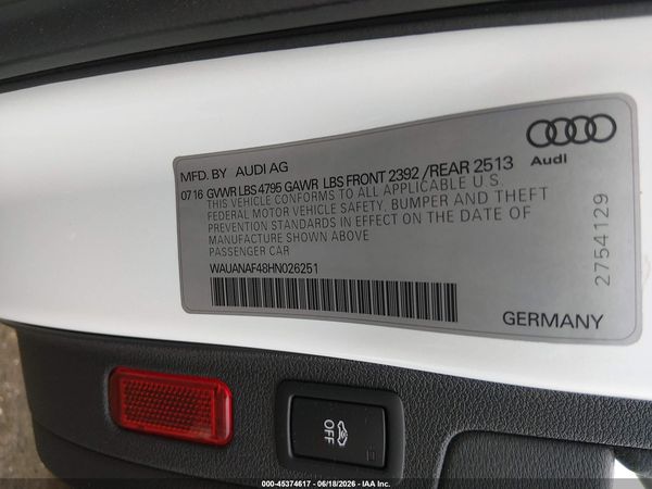 2017 AUDI A4 PREMIUM