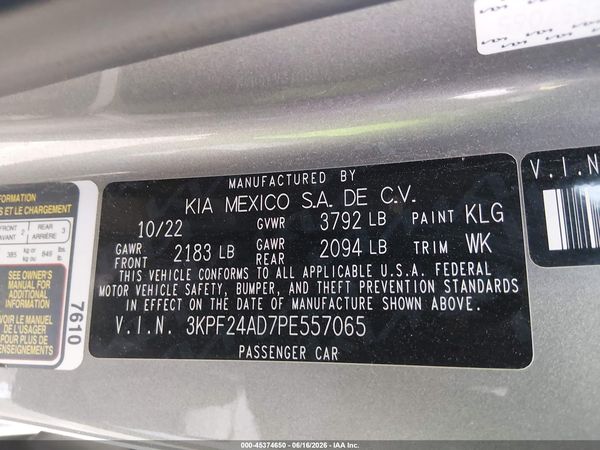 2023 KIA FORTE LXS