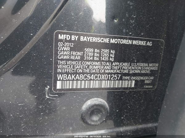 2012 BMW 750I