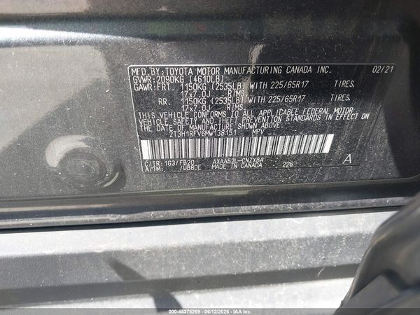 2021 TOYOTA RAV4 LE