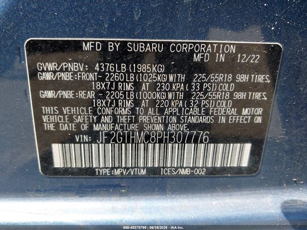 2023 SUBARU CROSSTREK LIMITED