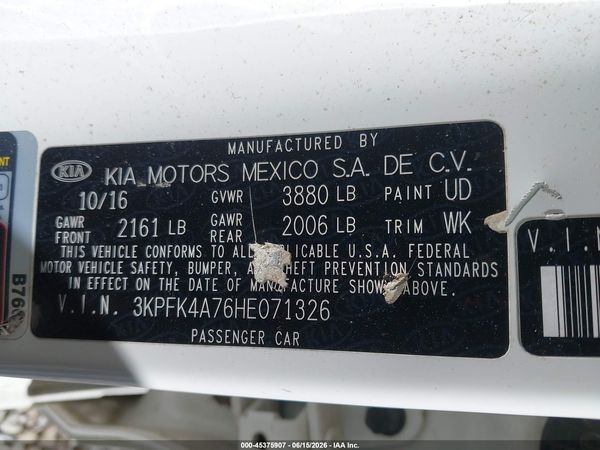 2017 KIA FORTE LX