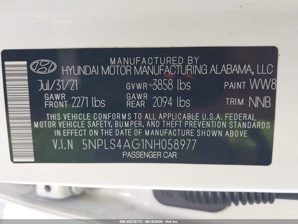 2022 HYUNDAI ELANTRA SEL