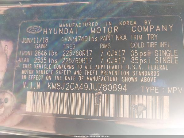 2018 HYUNDAI TUCSON SE