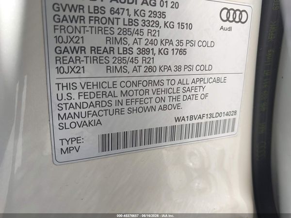 2020 AUDI Q8