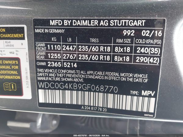 2016 MERCEDES-BENZ GLC 300 4MATIC