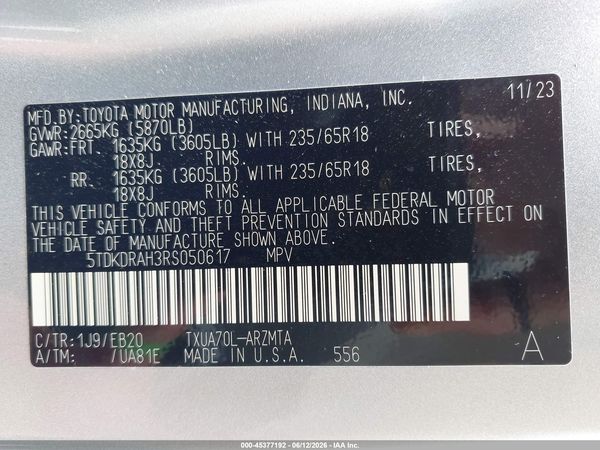 2024 TOYOTA HIGHLANDER XLE
