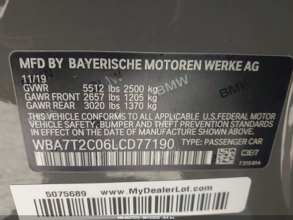 2020 BMW 740I