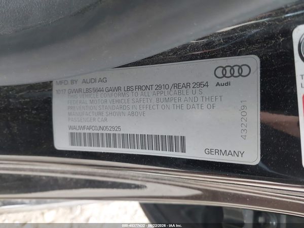 2018 AUDI S7 4.0T PREMIUM PLUS