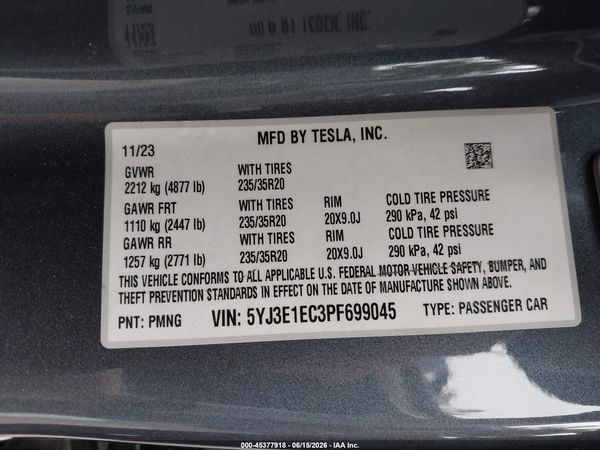 2023 TESLA MODEL 3