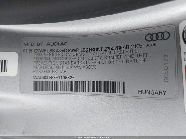 2015 AUDI A3 1.8T PREMIUM