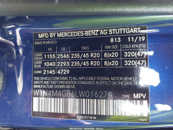 2020 MERCEDES-BENZ GLB 250 GLB250