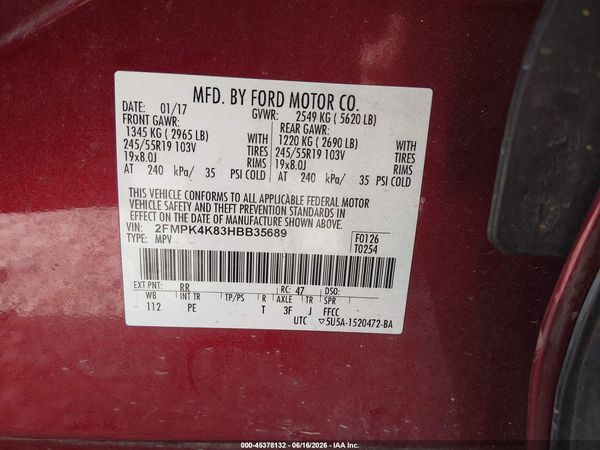 2017 FORD EDGE TITANIUM