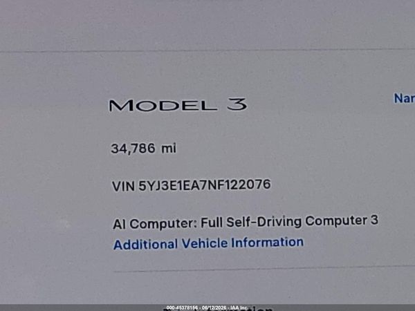 2022 TESLA MODEL 3 REAR-WHEEL DRIVE