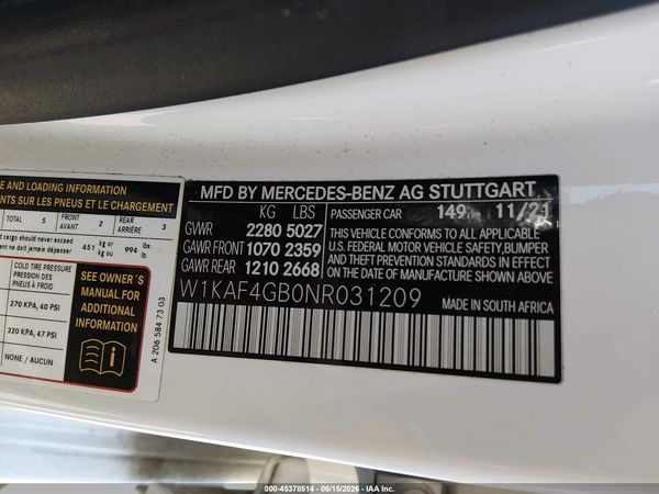 2022 MERCEDES-BENZ C 300 SEDAN