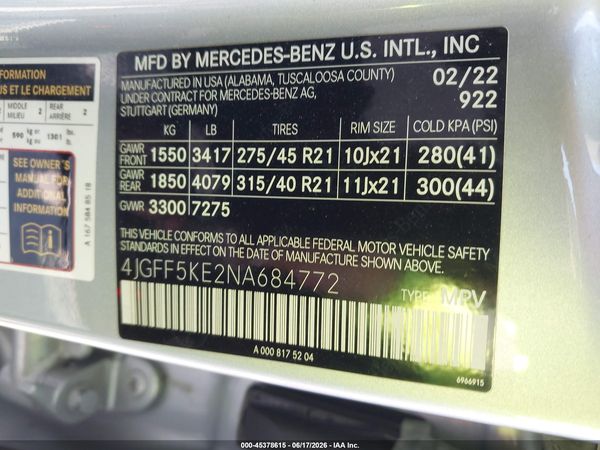 2022 MERCEDES-BENZ GLS 450 4MATIC — I9