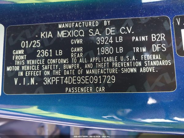 2025 KIA K4 LXS