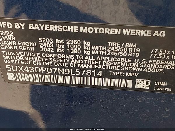 2022 BMW X3 SDRIVE30I