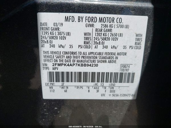 2019 FORD EDGE ST