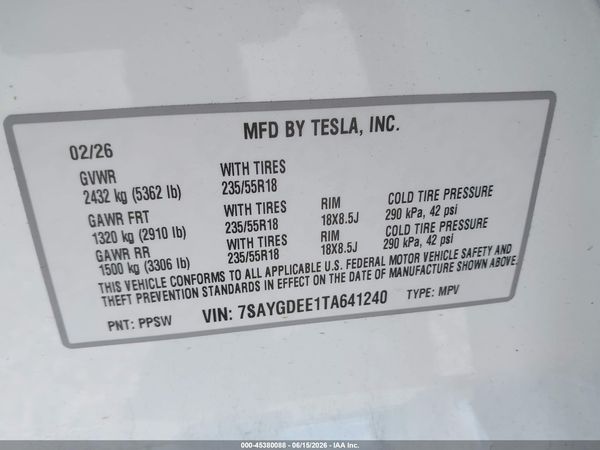 2026 TESLA MODEL Y