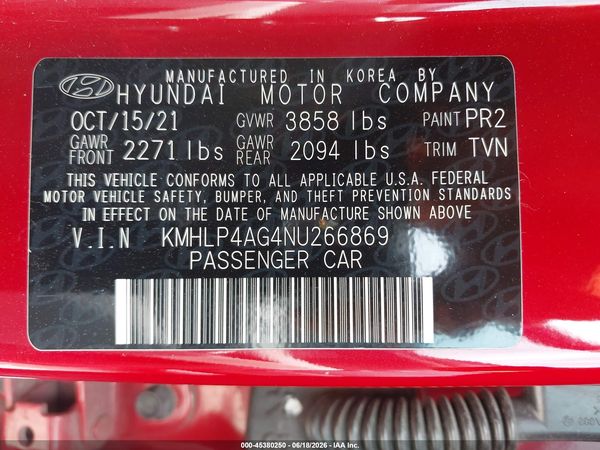 2022 HYUNDAI ELANTRA LIMITED