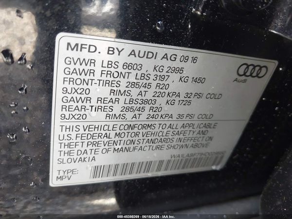 2017 AUDI Q7 3.0T PREMIUM