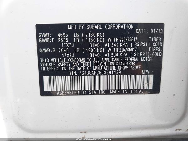 2018 SUBARU OUTBACK 2.5I PREMIUM